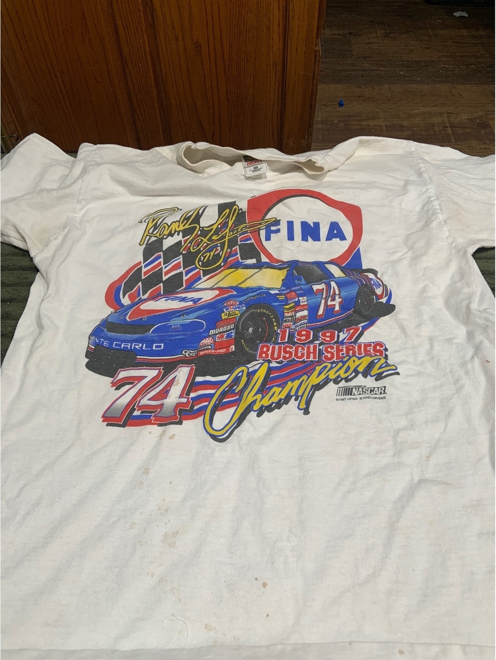 Fina 1997 Busch Series 74 Champion graphic T-shirt